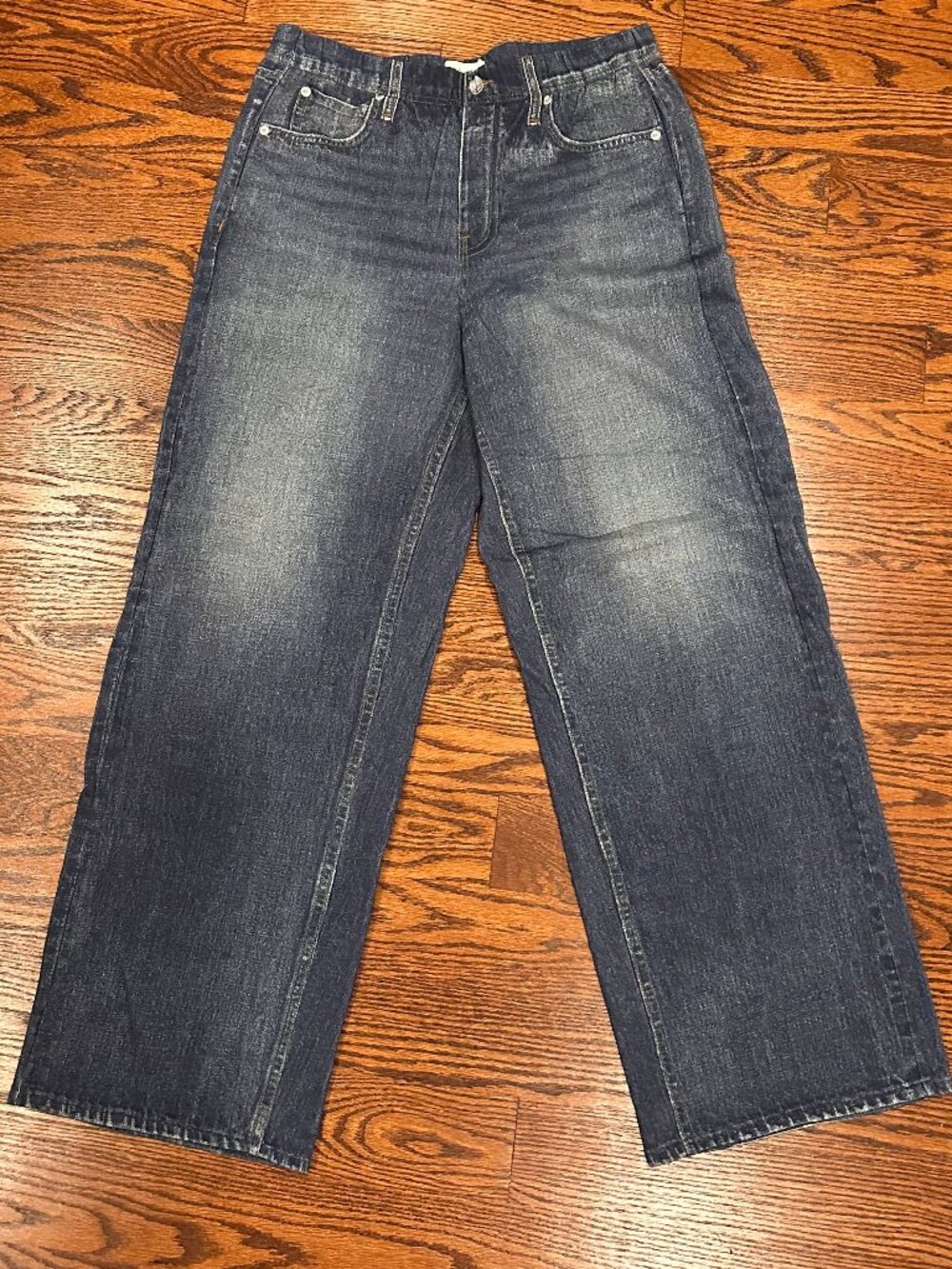 Rag & Bone Miramar Sofie Wide Leg Sweatpant Jeans Dark Blue